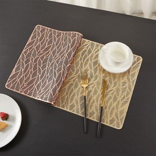 PVC Hollow Placemats Washable Heat-resistant Non-Slip Coaster Kitchen Stain Resistant Placemat Table Mats for Dining Table 45x30