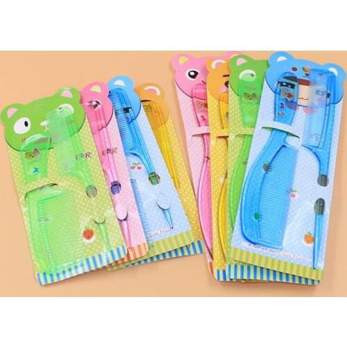 4Set Baby Hair Comb Hair Massage 2pcs/ Set Head Massager Natural Kids Care Kit Baby Comb Brush
