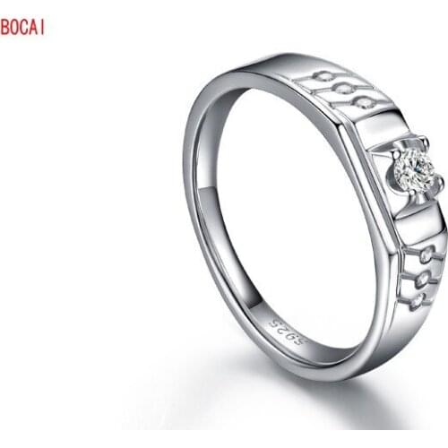 S925 sterling silver ring mens new product European and American fashion wedding silver jewelry first
