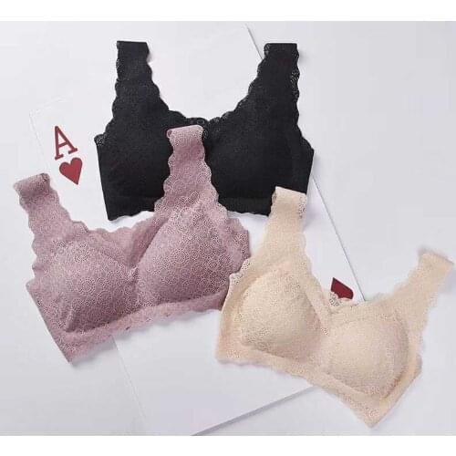 Sexy Women Lace Back Bralette Crop Tank Tops Bra Bustier Padded Seamless Bra Cropped Feminino