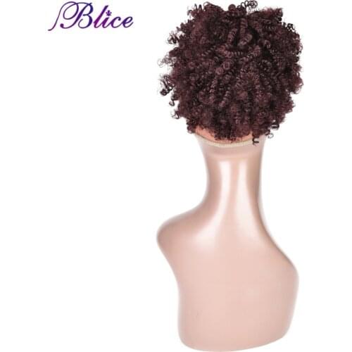 Blice Synthetic Curly Bun Chignon Hair 8inch With Two Plastic Combs Easy To Wear Chignon Bun Updo 99J# All Colors Available