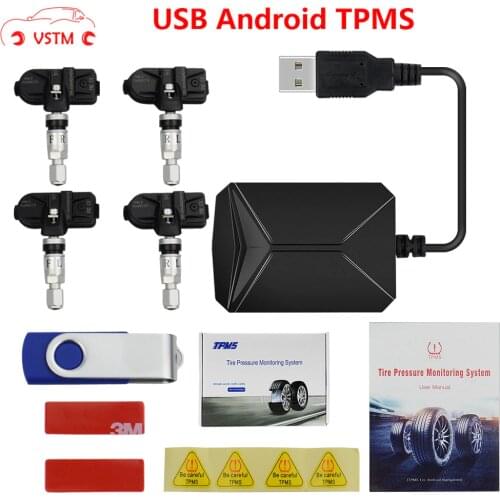 USB Android TPMS Tire Pressure Monitoring System Display Alarm 4 Sensors for Android Car DVD Radio Multimedia Player