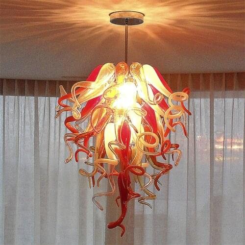 Modern Lamps LED Lighting 20*28 Inches Mouth Blown Glass Chandeliers Living Room Bedroom Pendant Light