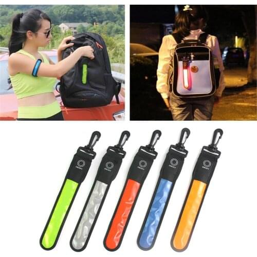 Bag LED Reflective Strap Safety Pendant For Outdoor Sports Riding Night Running Mountaineering Mountain Cycling Safe Remind