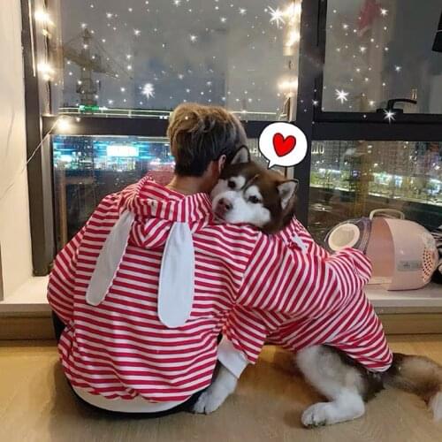 Pet Dog Rabbit Hoodie Clothes Puppy Parent-Child Outfit Jacket Coat Small Medium Large Dogs Pug Teddy Husky Doberman Corgi TLC16