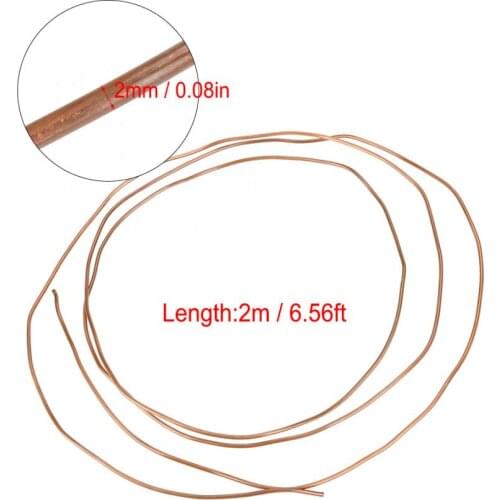 2M Soft Copper Tube Pipe OD 2mm x ID 1mm for Refrigeration Plumbing for Generators Bus Bar Cable Switchgear