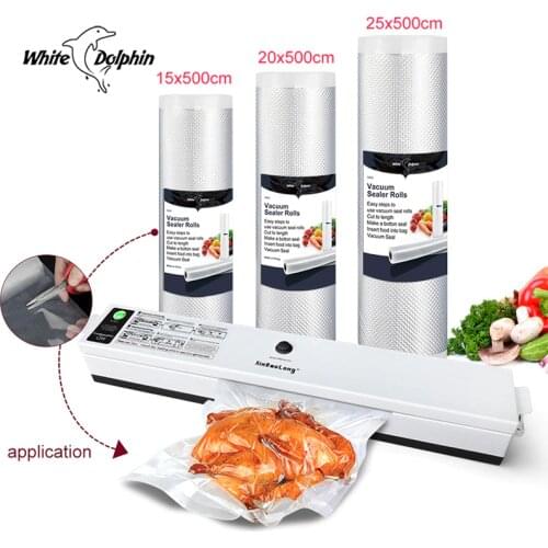 Household Food Vacuum Sealer Packaging Machine 220V Fresh Food Saver Vacuum Sealer Machine With 3 Rolls Storage Bags