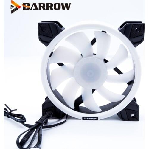 Barrow PWM Fan Size 120*120mm Fan use for Radiator Computer Case with Aurora RGB Light 4PIN Fan 5V RGB 3PIN Support to AURA