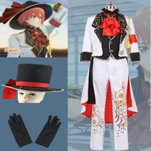 High Quality Full set Anime IDOLiSH7 OP WiSH VOYAGE Nanase Riku Uniform Embroidery Version Cosplay Costume includes hat gloves
