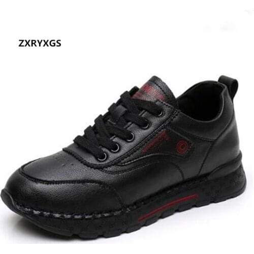 2021 New Spell Color Black White Lace-up Soft Genuine Leather Sneakers Fashion Casual Shoes Soft Sole Comfort Light Women Flats