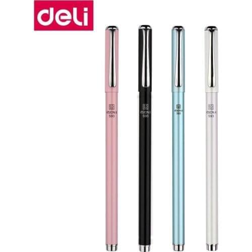 Deli S93 Metal gel ink pen roller ball pen gel pen 0.5mm metal pen metal ballpoint gel pen 4 colors optional 6916 refills