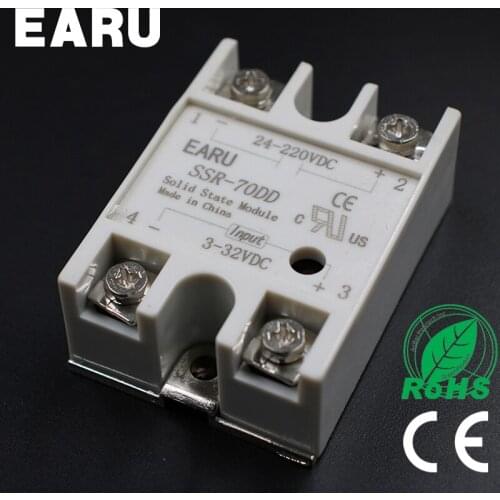 1 pcs Solid State Relay SSR-70DD 70A 3-32V DC Input TO 24-220V DC SSR 70DD SSR-70 DD Industry Control Factory Wholesale Hot