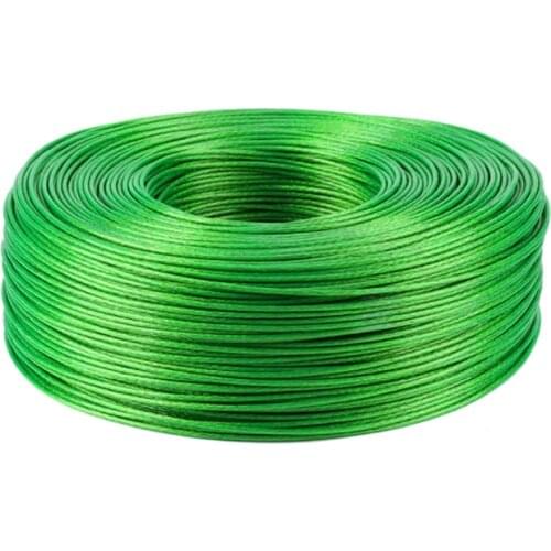 100 Meters Steel wire Green PVC Coated Flexible Wire Rope Cable Stainless Steel for Clothesline Greenhouse Grape rack shed 2mm