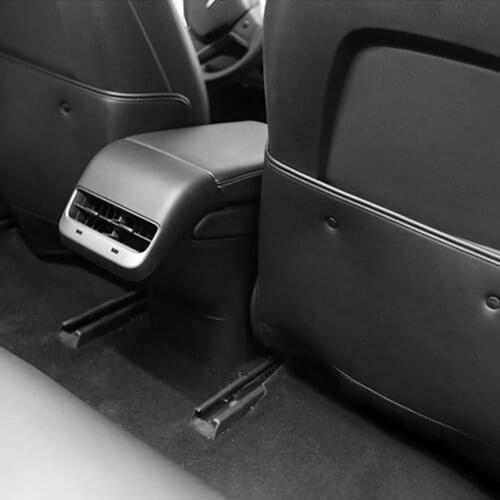 2x Car Leather Seat Back Kick Mat Anti-Kick Pad Backseat Child Kick Guard for Tesla Model 3 / Y 2019-2021 Waterproof