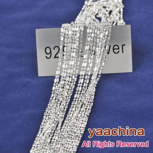 28 Inch 925 Sterling Silver Necklace Chain Handmade Jewelry DIY Wholesale Free Shipping
