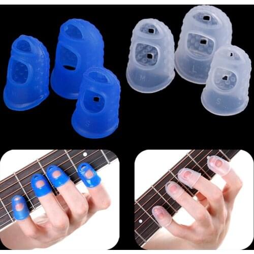 4pcs Guitar Fingertip Protector Fingerstall Silicone Guitar String Finger Guard Protection Press Accessories For Ukulele Guitar