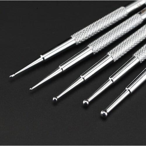 5pcs/lot Indentation Pen Derivative Paper Round-end Pen Drawing Pen Soft Pottery Stainless Steel Clay Tool