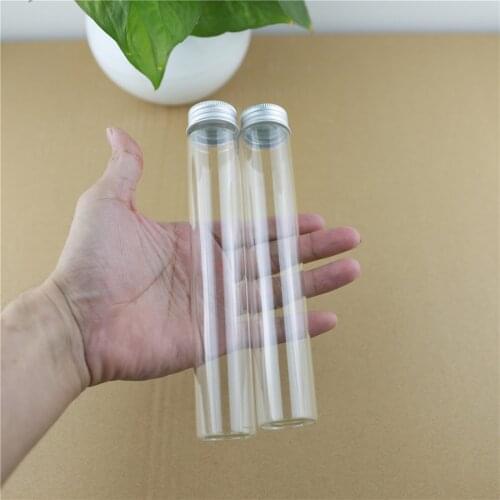 6 pcs/lot 30*180mm 100ml DIY Glass bottle with Aluminum Cap Small Test Tube Storage Containers Tiny long pipe Bottles Glass jars