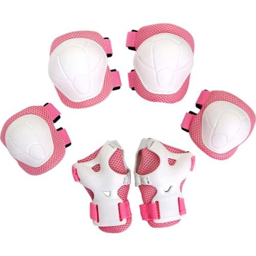 6 pcs S Size Mine Type Riding Protective Gears Knee Elbow Wrist Pads for Bicycle Roller Skating Electric Scooter Outdoor Sports