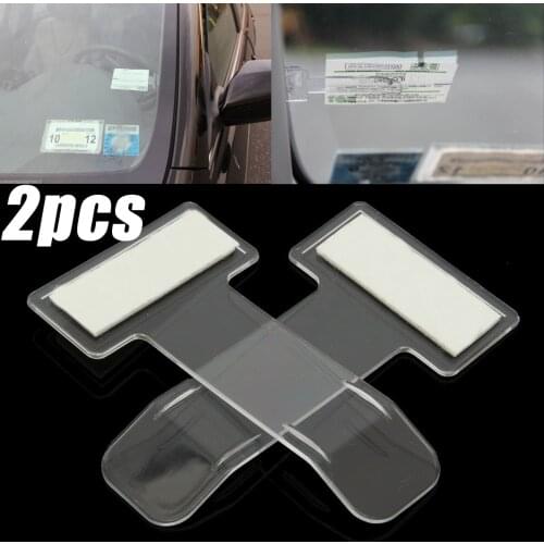 Car Styling Accessories 2pcs/set auto Vehicle Parking Ticket Permit Holder Clip Sticker Windscreen Window Fastener for