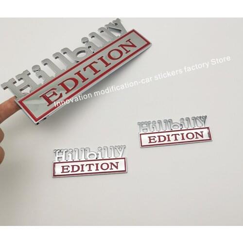 Big 7'' hillbilly edition Chrome Black/Red/Blue Emblem Badges 3D Truck