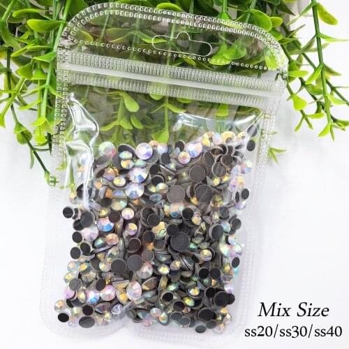 Mix 720Pcs Rhinestones Crystal Clear AB Glass Strass Crystal DMC Hotfix Flatback Nail Iron On Stones Rhinestones For Clothes