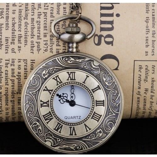 Best Sales Quartz Pocket Watch Mulit Colors Stainless Steel Roma Number Necklace for Men Women Gifts