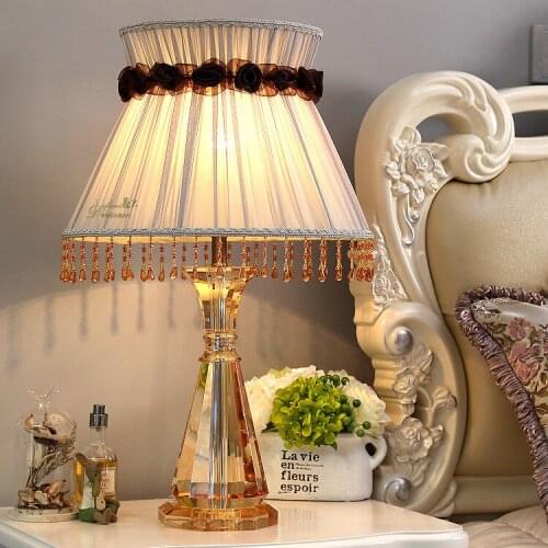 Decoration luxury style table lamp in bedroom with led lighting