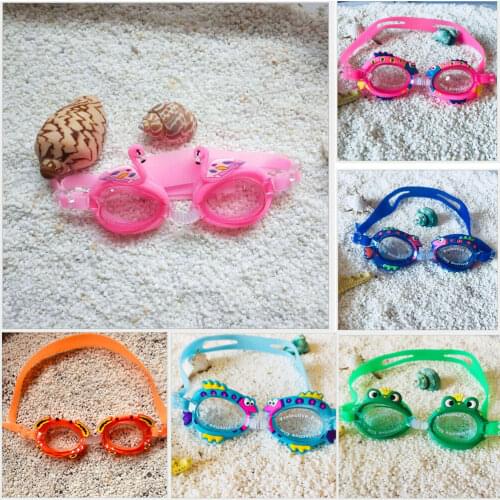 Kids Swimming Goggles Animal Pattern Adjustable Anti-fog Glasses For Children