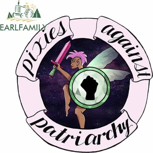 EARLFAMILY 13cm x 13cm for Pixies Against Patriarchy Car Sticker Silhouette Family Helmet Decal Air Conditioner Vinyl Car Wrap