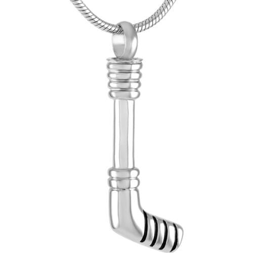 Hot Sell Hockey Sticks Shape Cremation Urn Pendant Necklace Hold Human Ashes Keepsake Memorial Urn Jewelry