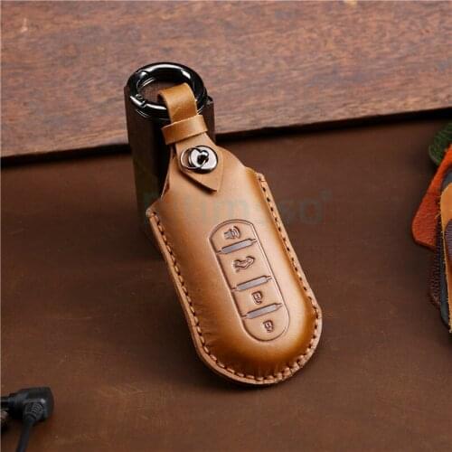 Hamdmade Leather Key Covers for Toyota Rush Daihatsu Tanto LA600S LA800S LA610S LA150S Perodua 2 3 4 Button Protector