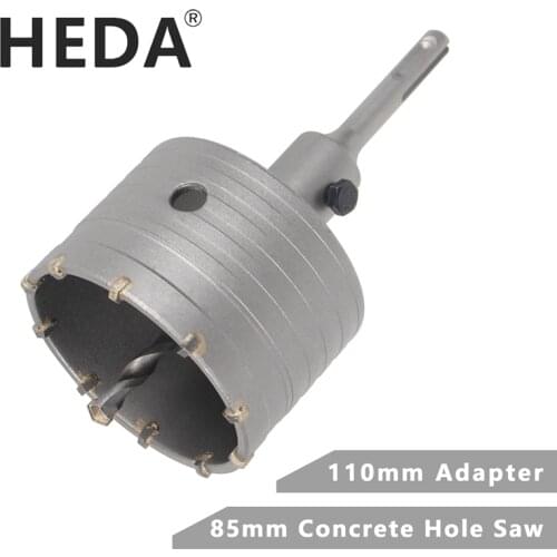 HEDA 85mm Concrete Tungsten Carbide Alloy Core Hole Saw SDS PLUS Electric Hollow Drill Bit Air Conditioning Pipe Cement Stone