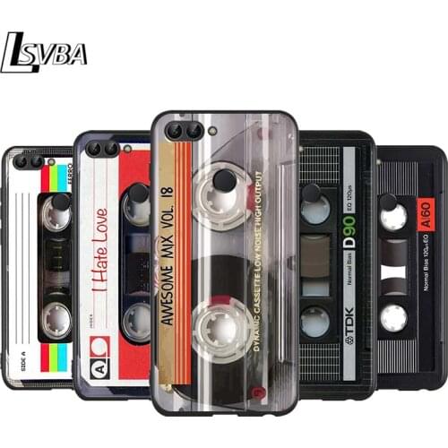 Classical Old Cassette for Huawei P Smart Z S Plus 2020 2019 Nova 5T 5i 5 4e 4 3i 3e 3 2i Phone Case Bright Black Cover