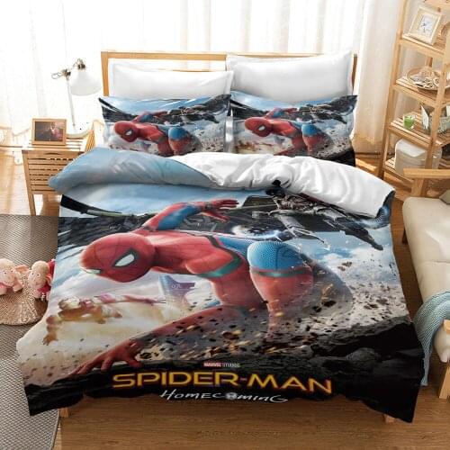 Disney Spiderman Duvet cover Set 3D Print Twin Size Bedding for Boys Bedroom Decor King Bedclothes Children Kids Bed Linen Sets