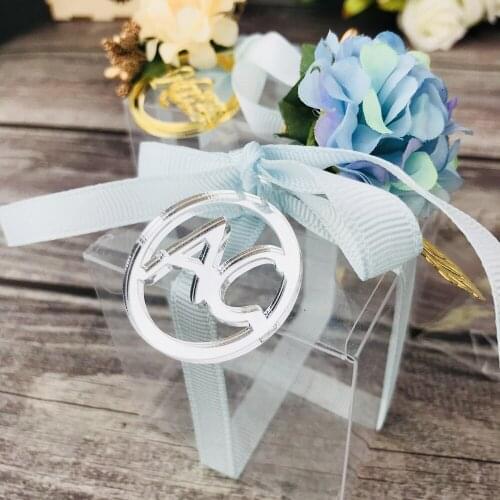 50pcsPersonalized custom Round wedding name and Initials tags color silverRose gold,Weddingfor Baby Gift candy tag Table Decor