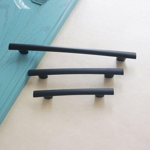 3.78'' 5.04'' 7.56'' Zinc Alloy Furniture Handles Black Drawer Dresser Cabinets draw Handles Kitchen Door Pulls 96mm 128mm 192mm