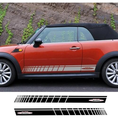 2PCS Car Side Stripe Sticker For Mini Cooper R56 R57 R58 R50 R52 R53 R59 R61 R60 F60 F55 F56 F54 DIY Stylish Decals Accessories