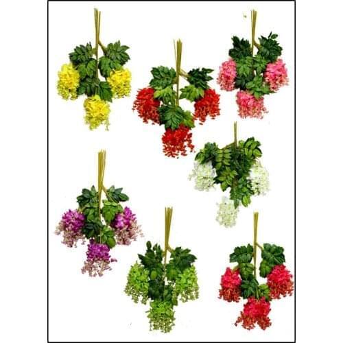 New 12pcs/lot Artificial Hydrangea Orchid Wisteria Flower Vine for DIY Simulation Wedding Arch Square Rattan Wall Hanging Flower