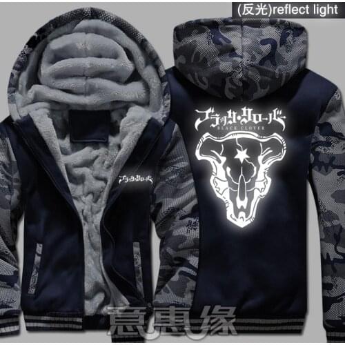 New Winter Warm black clover Hoodies Anime Yuno Asta Hooded Coat Thick Zipper unisex cardigan Jacket Sweatshirt