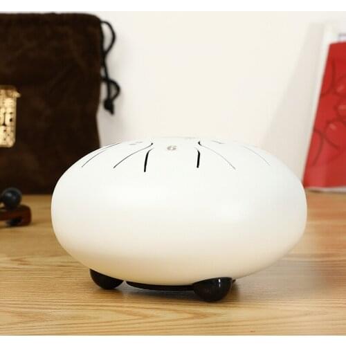 New Mini 8 Tone G Tune 6 inch Steel Tongue Drum Hand Pan Drum Tank Drum with Drumsticks Carrying Bag Percussion Instruments