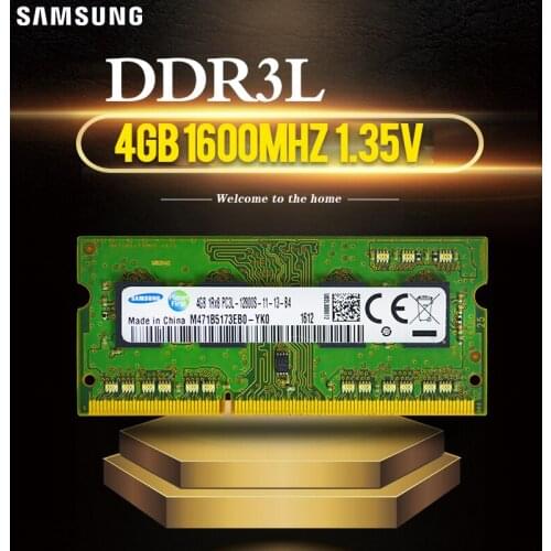 SAMSUNG ram DDR3 4GB PC3-10600S 1333Mhz 1.5V DDR3L RAM PC3L 4GB 1600MHz 1.35V Laptop Memory Notebook Module SODIMM RAM