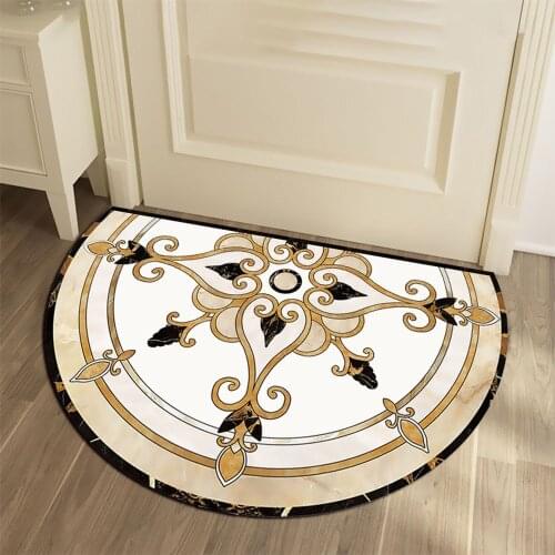 Half Round European Minimalist Style Water Absorbent Bath Mats Entrance Doormat Anti Slip Floor Mat Bedroom Carpet Bathroom Rugs