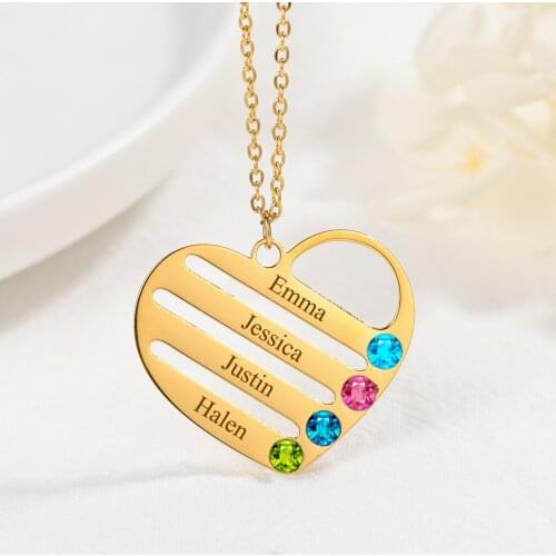 Custom Name Necklace Birthstone Necklace Personalised Jewelry Stainless Steel Necklace Best Friend Necklace Chains With Pendants