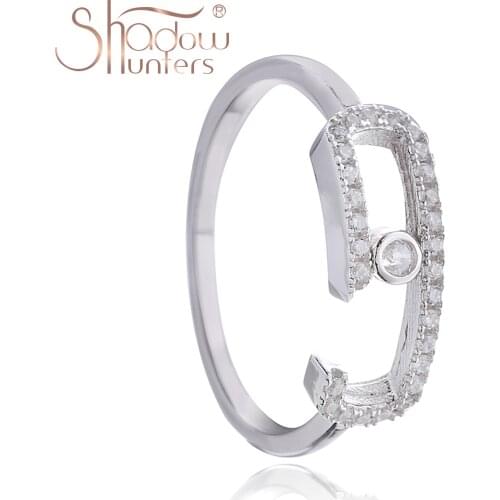 SHADOWHUNTERS Wholesale Real 100% 925 Sterling Silver Open Move Stone Wedding Rings For Women Fashion Luxury Jewelry Making