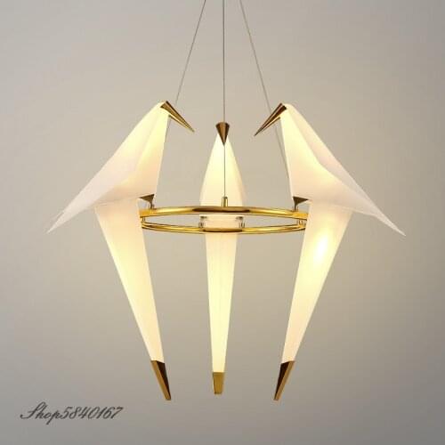 Nordic Pendant Lights Led Acrylic Bird Lamp Room Decor Bedroom Lamps Rotatable Hanging Lamps for Living Room Pendant Flesh Light