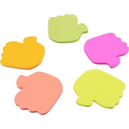 4A Shapes Sticky Notes Thumb Up Shape Hand Shape 2.83 x 2.83 Inches Neon Assorted Stationery Stickers Self-Stick Notes 4A 5047