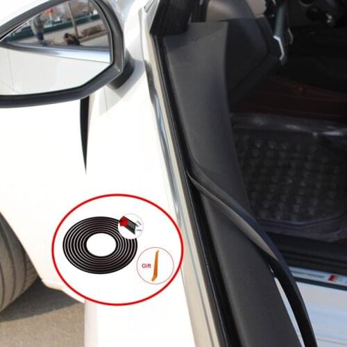 4M Universal Car Styling V Type Door Windows Glass Sealing Strip Soundproof Anti-Noisy Stickers Auto Interior Accessories