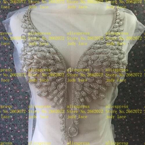 Stock 1piece/bag Silvery white chest decoration hot diamond beads fashion accessories for the wedding dress festival dress