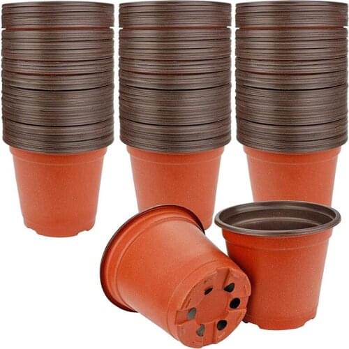 130 Pcs 10cm Plastic Plants Nursery Seed Starting Pots for Succulents Seedlings Transplanting